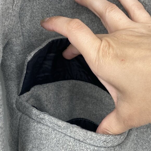 Zara Womens Small Gray Coat Double Breast Long Old Money Preppy Trench Coat - Picture 5 of 12